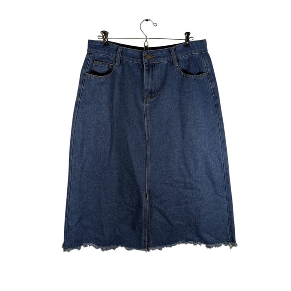 Mid-length Jean Skirt Size L - Picture 1 of 3
